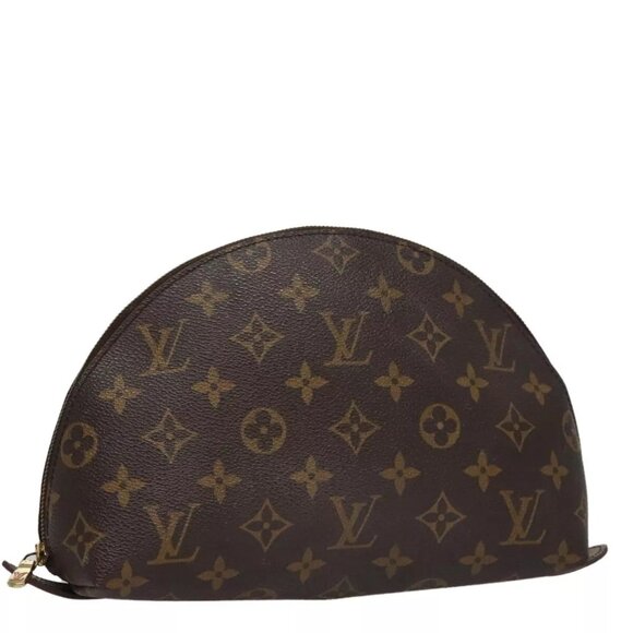 LOUIS VUITTON Monogram Trousse Demi Ronde Cosmetic Pouch M47520 LV Auth 108079 - Picture 1 of 15
